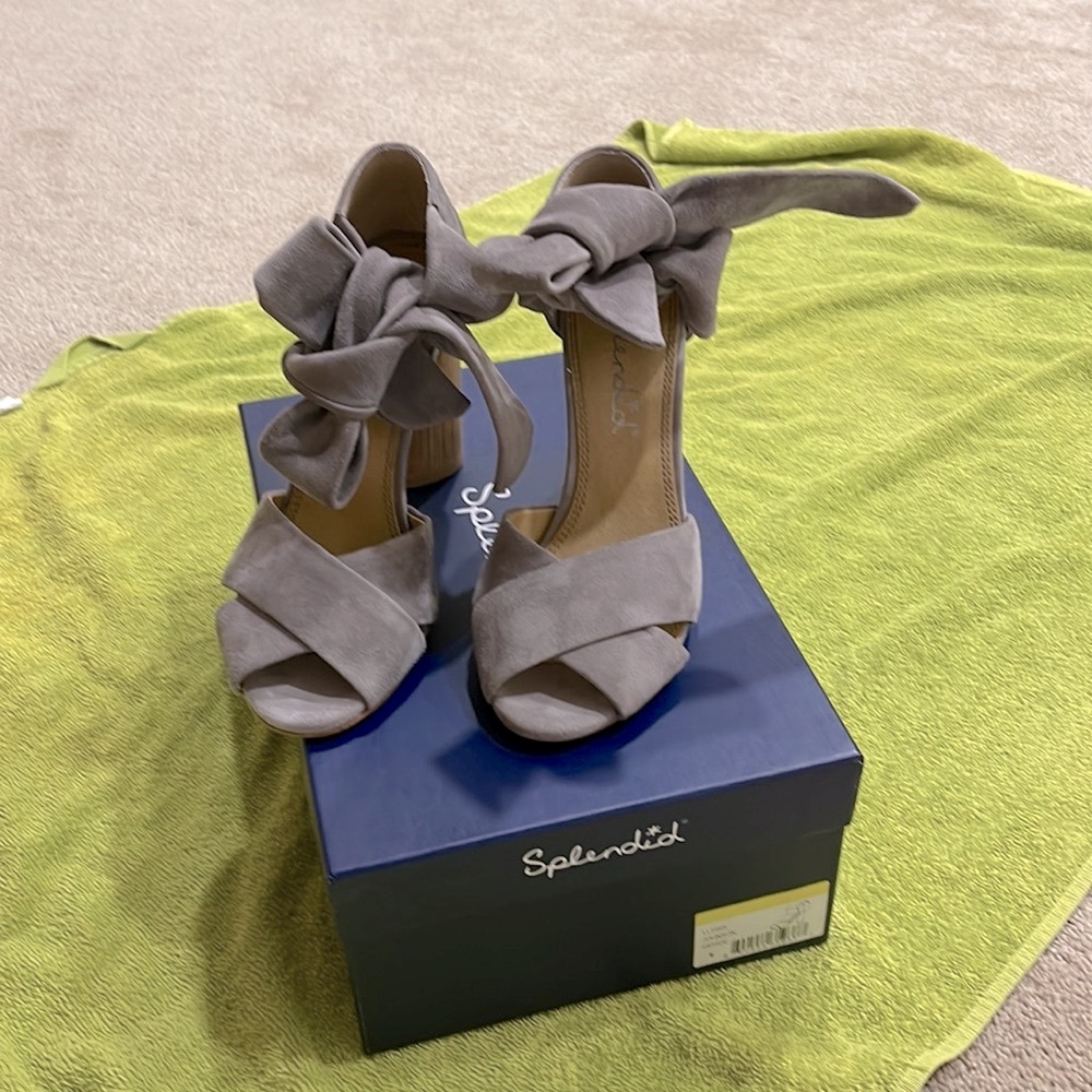 Beautiful grey suede heels!  Hardly worn!  Size 6.